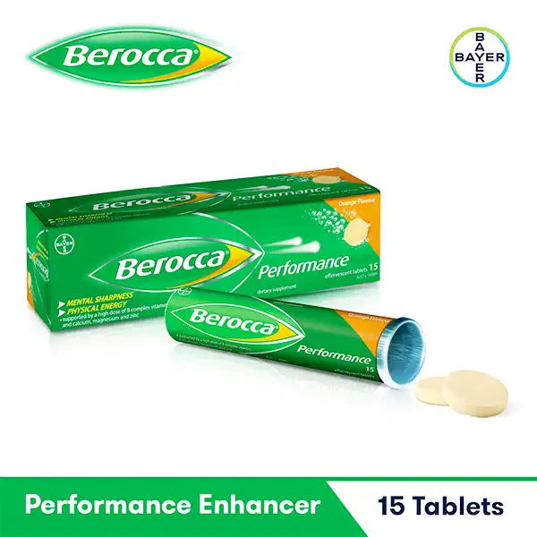 03453 Berocca Performance Orange Multivitamin Effervescent Tablets 15 Count