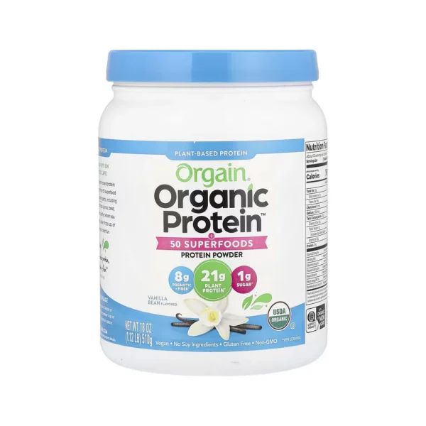 851770007351 Orgain Organic Protein Powder Vanilla Bean 510 g